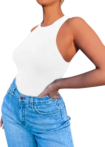 Vista 3 de LCNBA - Body sexy de cuello alto sin mangas para mujer