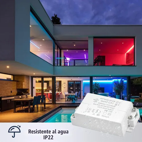 Vista 2 de Lustaled Transformador de controlador LED de 10 W CC 12 V - Convertidor de conmutación de voltaje constante de 110 V CA a 12 V CC - Impermeable