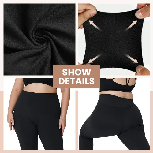 Vista 3 de HLTPRO Paquete de 3 leggings de talla grande para mujer XL - 4X pantalones de yoga elásticos y suaves para entrenamiento y correr