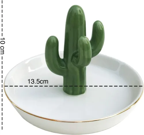 Vista 6 de mono living Soporte para anillos de cactus, bandeja de joyería para adolescentes, niñas, plantas pequeñas, cosas geniales, decoración bohemia