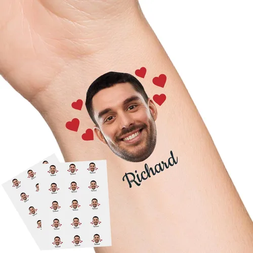 Vista 44 de Tatuajes temporales personalizados con texto de nombre, tatuaje temporal personalizado con logotipo fotográfico para adultos, parejas, mujeres
