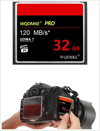 Vista 6 de WQDMKE Tarjeta de memoria CF 32GB UDMA Velocidad hasta 120MB/s Tarjetas de cámara