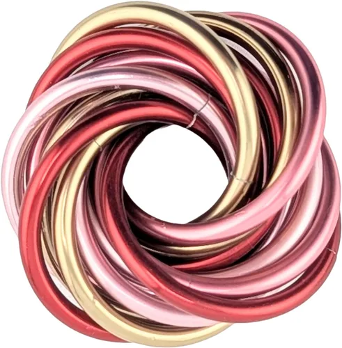 Vista 53 de Bola Fidget Möbii (MultiColor): Herramienta de juguete silenciosa para aliviar el estrés, ansiedad y estimular el ADHD para el hogar, viajes Cromo