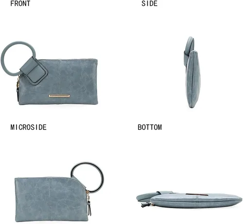 Vista 5 de MKF Collection Mia K - Cartera de mano para mujer, bolso pequeño negro con asa circular