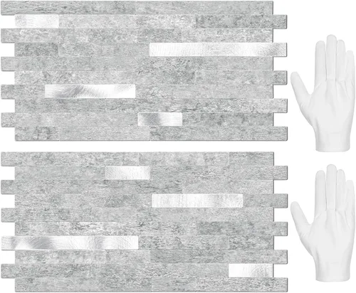 Vista 12 de STICKGOO 2 Hojas de Azulejos Adhesivos Despegables para Salpicadero, Azulejos Adhesivos para Salpicadero de Cocina y Baño, Aspecto de Madera Negro