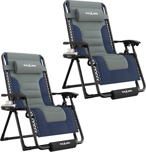 Vista 20 de UDPATIO Silla de gravedad cero de gran tamaño, reclinable acolchado completo para exteriores, asiento reclinable ajustable plegable para patio