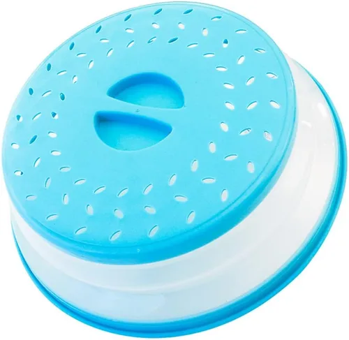 Vista 15 de Cubierta plegable para salpicaduras de microondas de 10.5 pulgadas, apta para lavavajillas, cubierta de placa de microondas con ventilación de azul
