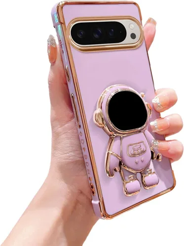 Vista 27 de phylla Funda para teléfono para Google Pixel 7A 6.1" 5g, Funda de teléfono con soporte astronauta chapado de lujo con patrón lateral pequeño