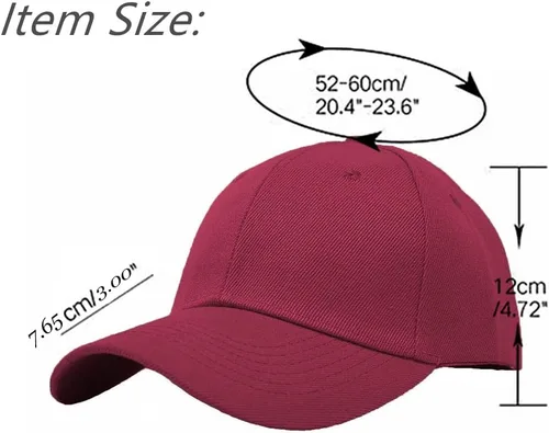 Vista 5 de Glory Max Gorra de béisbol lisa con correa de gancho y bucle ajustable sólido en blanco curvado visera sombrero
