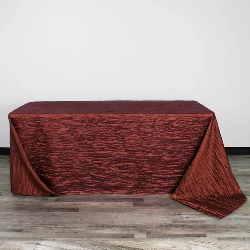 Vista 3 de YOUR CHAIR COVERS - Mantel rectangular de tafetán arrugado de 90 x 156 pulgadas - Mantel rectangular para mesas rectangulares de 8 pies, mantel