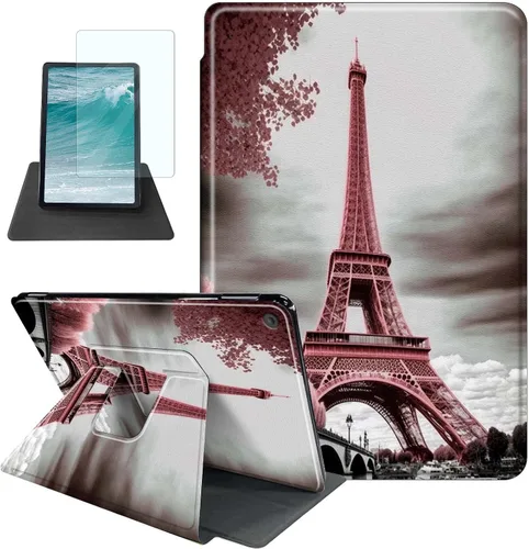 Vista 20 de Rossy Funda para tablet Kindle Fire HD 8 y Fire HD 8 Plus (12ª/10ª generación 2022/2020) + protector de pantalla giratorio de 360 grados, funda
