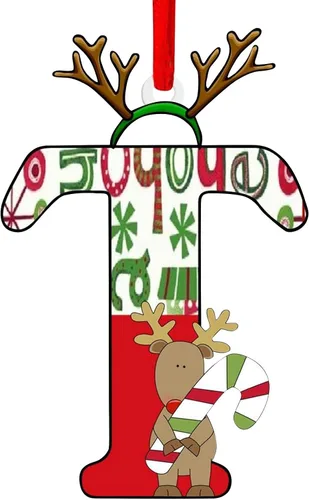 Vista 24 de Decoración colgante para árbol de Navidad de 26 letras, adornos para árbol de Navidad, adornos personalizados de 26 letras, decoración de Navidad