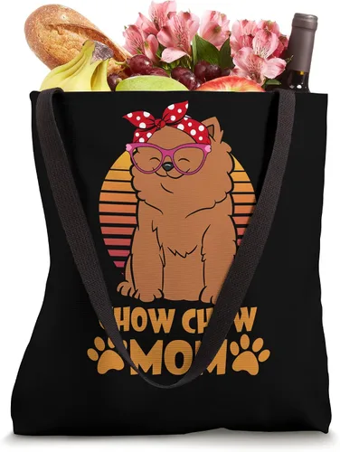 Vista 4 de Retro Bandana Chow Chow Mom Dog Mama Mothers Day Tote Bag