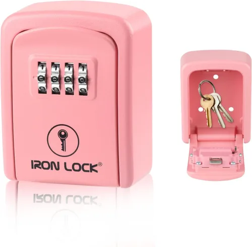 Vista 15 de Iron Lock® - Caja de bloqueo de llave pequeña para montaje en pared con código, para exteriores (negro) 10,000 resettable combos, no app or dead