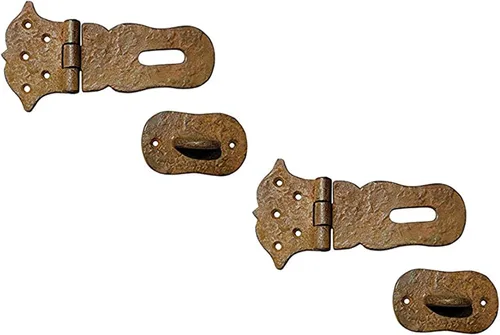 Vista 17 de Adonai Hardware Paran - Cerrojo de seguridad de hierro fundido antiguo resistente (4 pulgadas x 2 unidades, latón antiguo) para cofre del tesoro