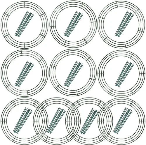 Vista 14 de Paquete de 10 marcos de corona de alambre de 8 pulgadas, forma de corona redonda de metal con diseño de anillo para manualidades, proyectos florales