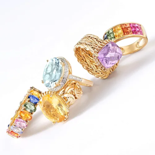 Vista 4 de Ross-Simons Anillo tejido de amatista de 3.00 quilates en oro amarillo de 14 quilates