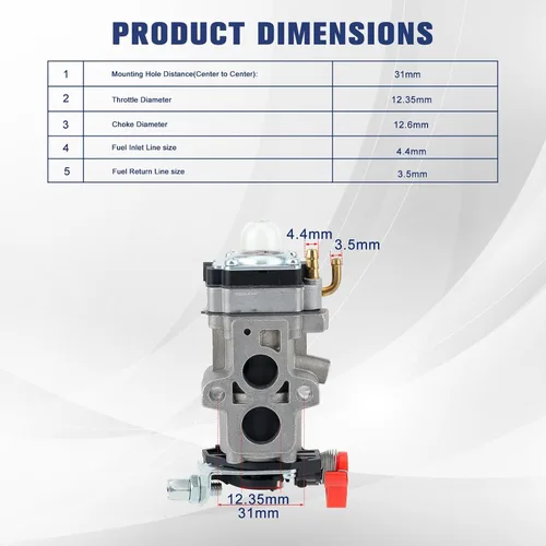 Vista 7 de Kit de ajuste de carburador Powtol 150BT para soplador de hojas Husqvarna 150BT 350BT BT150 RedMax EBZ8500 EBZ8000 EBZ8050 Reemplazo de 502845001