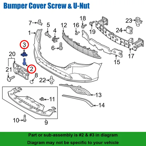 Vista 3 de 10 juegos Fender Liner Cubierta de parachoques Tornillo protector contra salpicaduras y tuerca en U para Mazda B455-56-135, 9CF6-00-516B