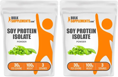 Vista 7 de BulkSupplements. com Polvo aislado de proteína de soja, polvo de proteína vegana, sin sabor, puro y sin gluten, 1.06 oz por porción, 17.64 oz