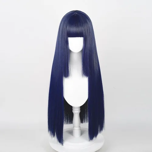 Vista 81 de COSPLAZA Cosplay peluca larga recta plana explosión sintética anime pelo negro