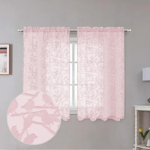 Vista 61 de OVZME Anji Clip Voile Sheer Tiers RD 2X30X36 Negro