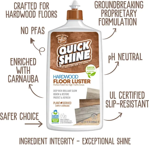 Vista 2 de Quick Shine Brillo y pulido de suelo de madera dura de alto tráfico.