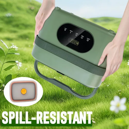 Vista 7 de MDHAND Lonchera térmica para hombres – Fiambrera eléctrica inalámbrica con batería de 18000 mAh para adultos trabajadores, viajeros, conductores