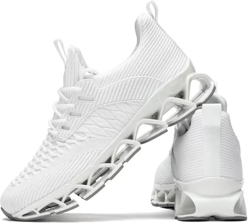 Vista 5 de Zapatos deportivos para hombre sin cordones para correr, caminar, tenis con cuchilla, informales, cómodos, antideslizantes, para el trabajo