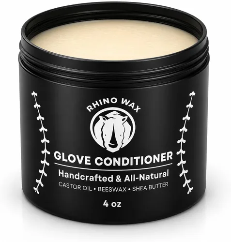 Vista 7 de Rhino Wax - Baseball Glove Conditioner - Condition Ball Mitts or Softball Gloves with Premium Leather Mitt Balm - Deeply Moisturizes, Speeds up
