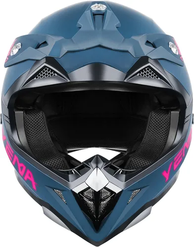 Vista 2 de Casco para Dirt Bike YEMA aprobado por DOT - Casco de motocross ATV MX BMX todoterreno de cara completa con 8 ventilaciones y forro removible, casco