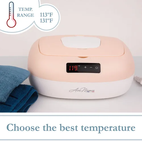 Vista 4 de La Caresse Calentador de toallitas para bebés, esenciales para bebés, dispensador de toallitas húmedas, pantalla digital con ajustes de calor