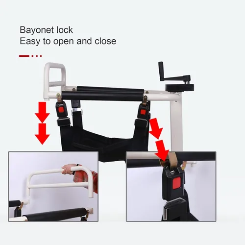 Vista 6 de Elevador de pacientes para silla de ruedas para el hogar, silla de transferencia de baño, silla de transferencia de paciente, silla de ducha