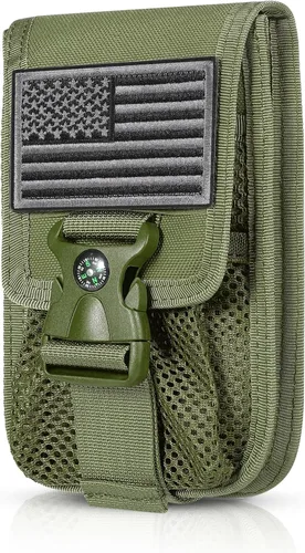 Vista 14 de SOWHUP Bolsa Táctica Molle Pequeña con Funda para Celular, Organizador de Gadgets EDC para Cintura