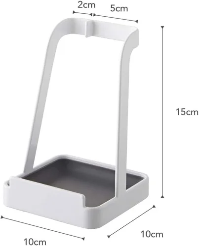 Vista 8 de Yamazaki Home Torre soporte para cucharones - Soporte para tapa para utensilios de cocina - Acero Blanco