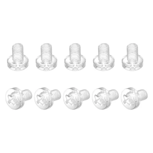 Vista 13 de uxcell M2x6mm plástico Phillips pernos 50pcs PC Pan cabeza máquina tornillos transparentes