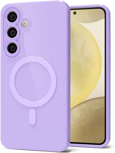 Vista 47 de Svanove Funda magnética de silicona para Samsung Galaxy S22, compatible con Magsafe, bonita funda para mujer, goma de gelatina brillante delgada