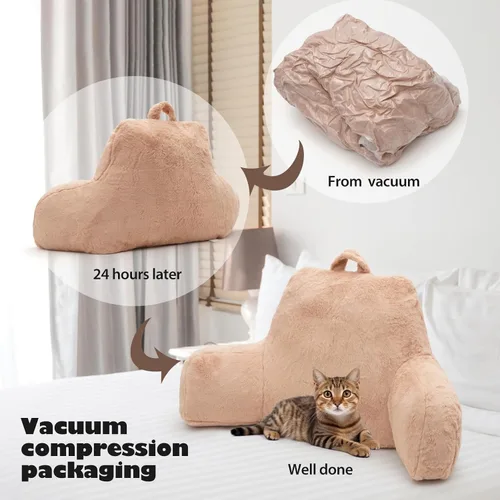 Vista 5 de Almohada de lectura para sentarse en la cama para adultos, almohada estándar de lectura con espuma viscoelástica, almohada de respaldo para la cama
