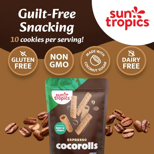 Vista 7 de Sun Tropics CocoRolls - Oblea enrollada de expreso, sin gluten, sin lácteos, hecha con crema de coco pura, 6