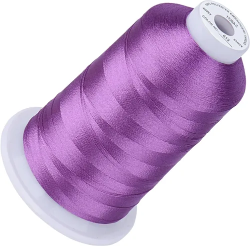 Vista 114 de Simthread 5500 yardas de hilo de bordar, 5000M de alto rendimiento 40WT 100% hilo de poliéster – 170+ colores vívidos, clasificado de alta velocidad