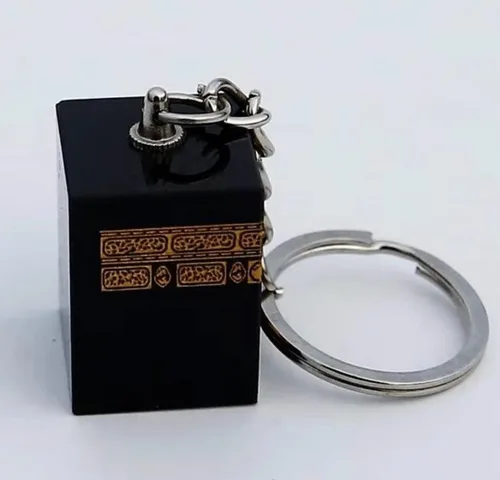 Vista 6 de Kaaba Model Souvenir - Llavero de cristal para decoración islámica, color negro, Negro