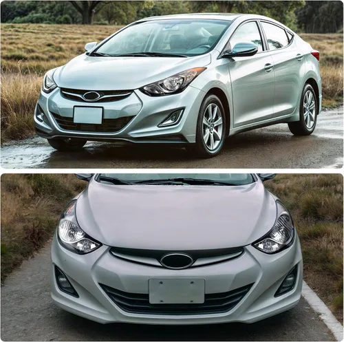 Vista 5 de DWVO - Conjunto de faros compatible con Elantra 2011 2012 2013 11 12 13, lámpara de repuesto, carcasa cromada, lente transparente, reflector ámbar