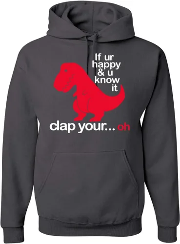Vista 14 de Wild Bobby Sudadera con capucha unisex con estampado "If You're Happy and You Know it" de Dinausor