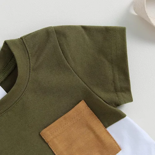 Vista 5 de Conjunto de camiseta de manga corta para bebé niño y niña, camiseta de manga corta, pantalones cortos casuales, ropa para recién nacidos, 6, 12, 18