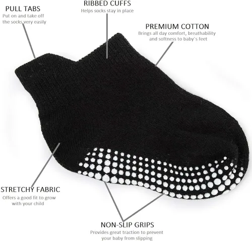 Vista 2 de Zaples - Calcetines con altura hasta el tobillo para bebé con base antideslizante unisex