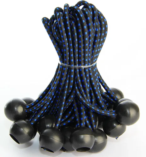 Vista 9 de Paquete de 25 cuerdas elásticas de bolas elásticas de 6 pulgadas de diámetro para toldo, red, postes, jardín, herramientas, cables, cable resistente