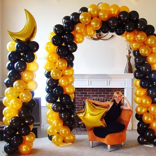 Vista 2 de Efavormart - Juego de 2 columnas de globos de 8 pies para decoración de bodas, cumpleaños y graduaciones, decoración profesional de pie grande