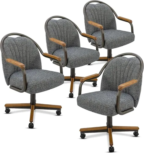 Vista 40 de Chromcraft Juego de 1 silla, silla con ruedas dobles suaves para cocina