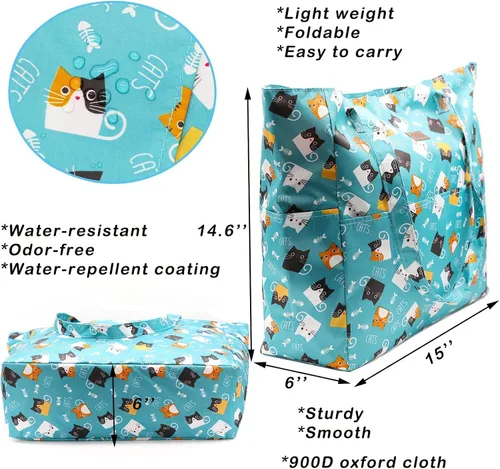 Vista 6 de Bolsa de playa impermeable para gimnasio, piscina, playa, viajes, 100% impermeable, grande, ligera y con cremallera superior