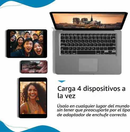 Vista 9 de Ceptics Adaptador de Enchufe de Corriente Internacional Juego de Viaje, 20W PD y QC, USB Dual Seguro y USB-C 3.1A - 2 Tomas de EE.UU. - Compacto